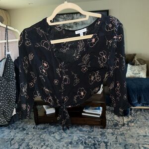 Patrons of Peace Black Floral Blouse